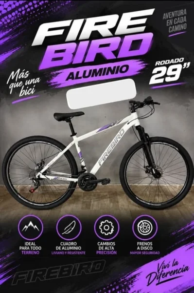 Bicicleta FIREBIRD Aluminio Rodado 29" BLANCO/VIOLETA