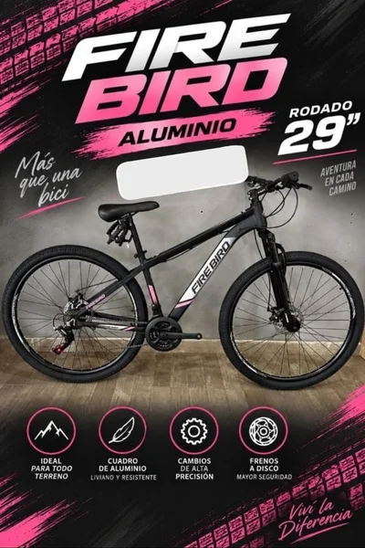 Bicicleta FIREBIRD Aluminio Rodado 29" NEGRO/ROSA
