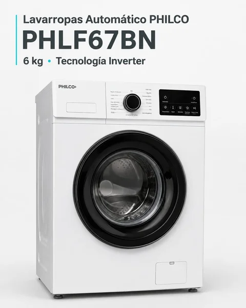 Lavarropas Automático Philco PHLF67BN 6 kg Inverter